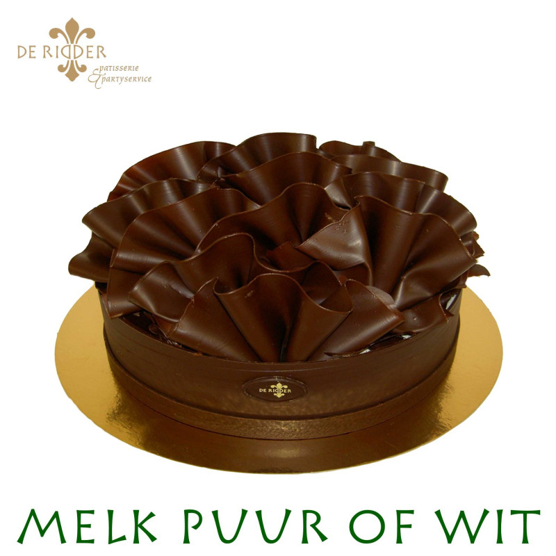 Pure Chocolade krullen taart 13 personen