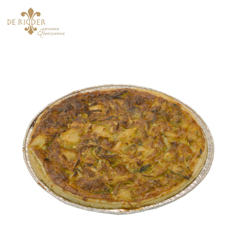 Quiche met gorgonzola, prei en peer